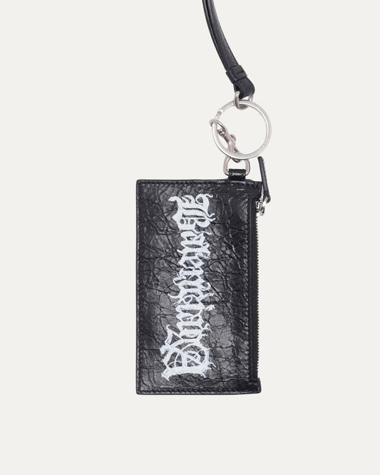 Gothic Logo Arena Leather Lanyard Wallet