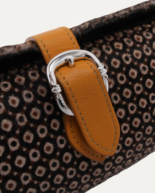 Leather & Peacock Ponyhair Watch Roll