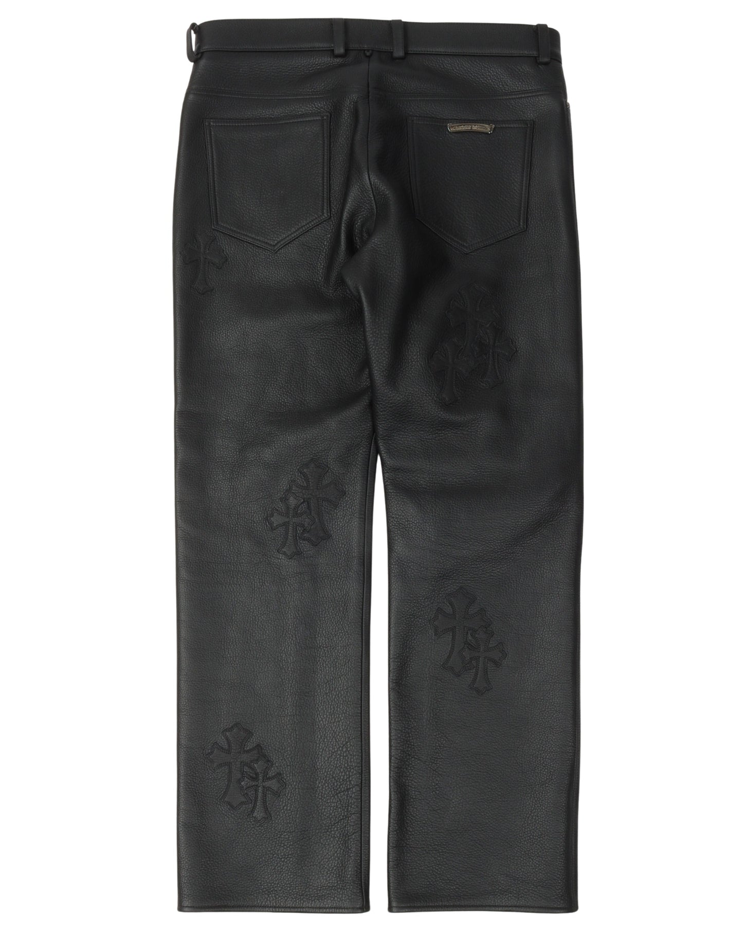 Cross Patch Leather Pants