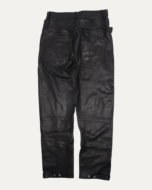 Leather Double Belted Pants