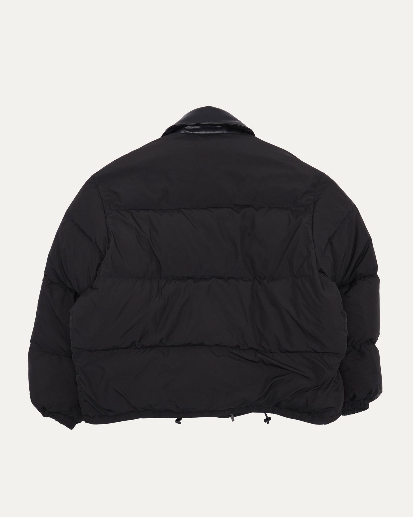 Leather Collared Puffer Jacket