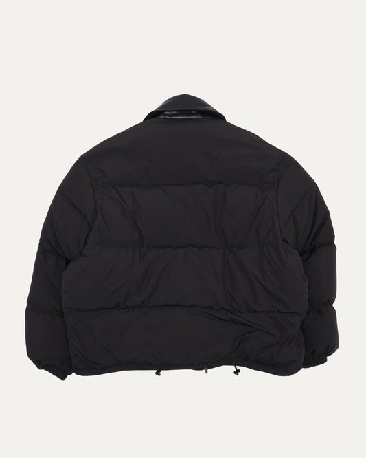 Leather Collared Puffer Jacket