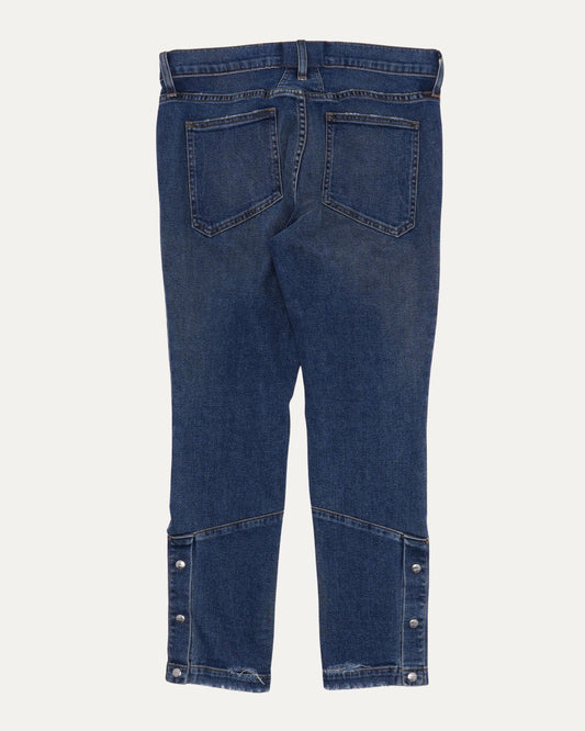 Snap Button Hem Jeans