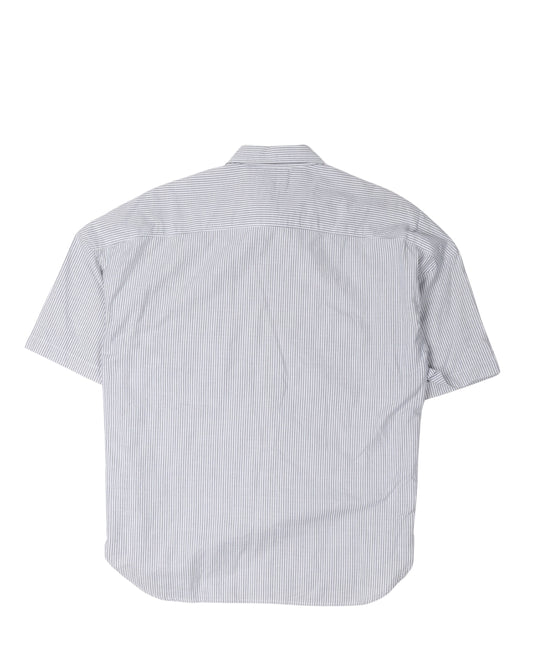 Fourth Collection Zipper Detail Striped Short Sleeve Shirt