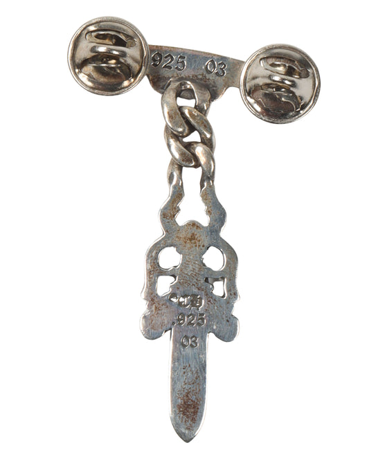 Silver Scroll & Dagger Pin