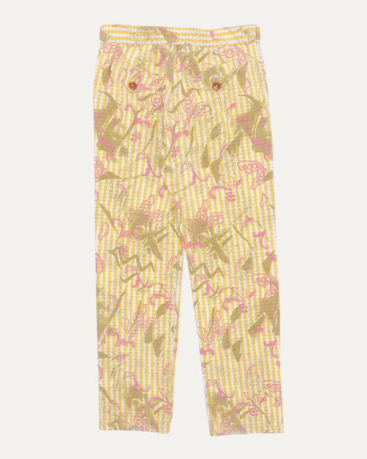 Plaid and Paisley Print Trousers