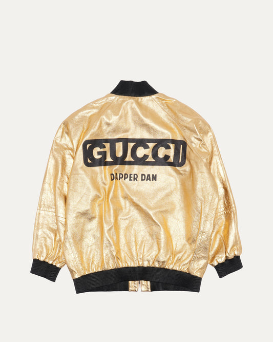 Dapper Dan Leather Bomber Jacket