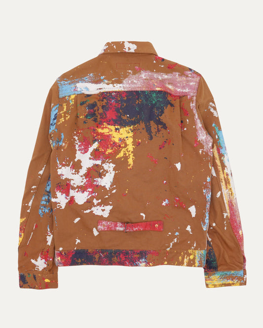 Levi's Paint Splatter Type 1 Canvas Buckle Back Trucker Jacket