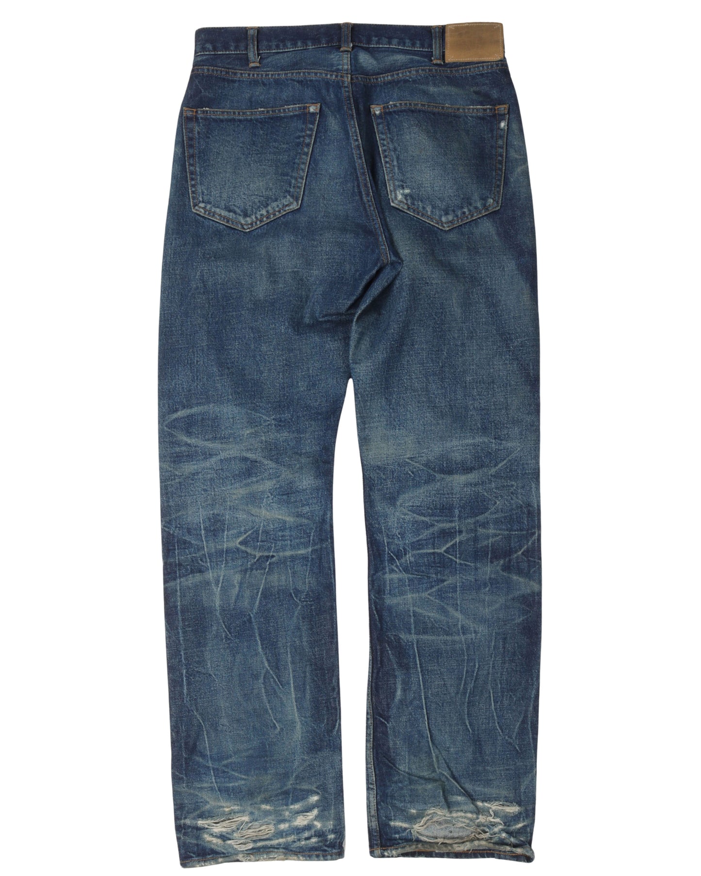 Distressed Moonwash Skater Jeans
