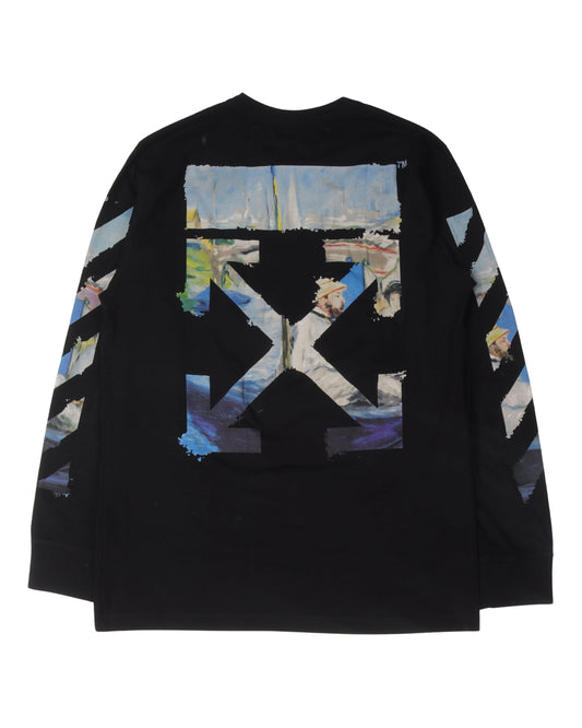 Diagonal Logo Long Sleeve T-Shirt