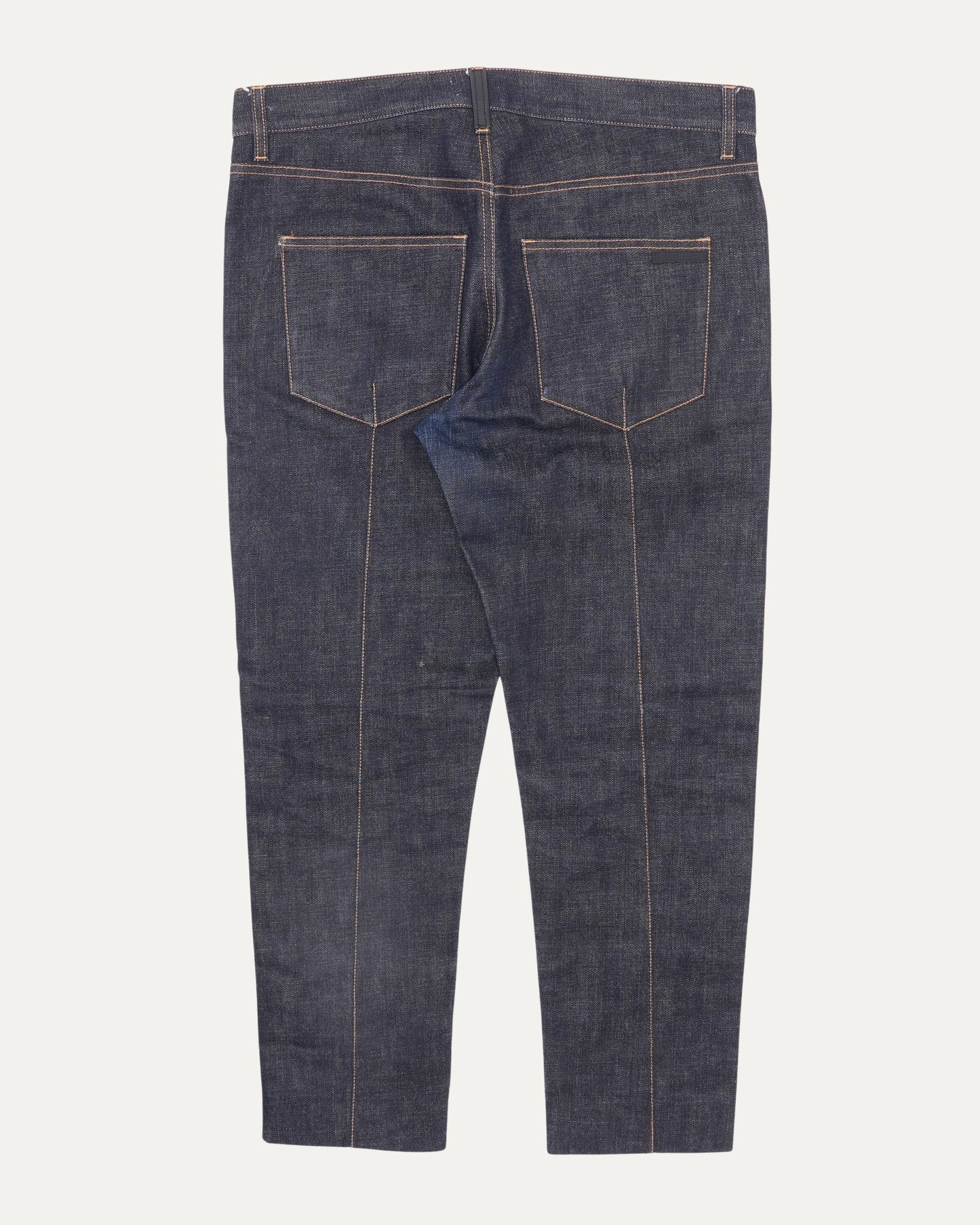 Leather Front Jeans