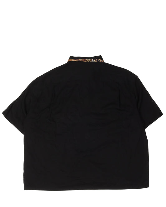 Leopard Trim Bowling Shirt