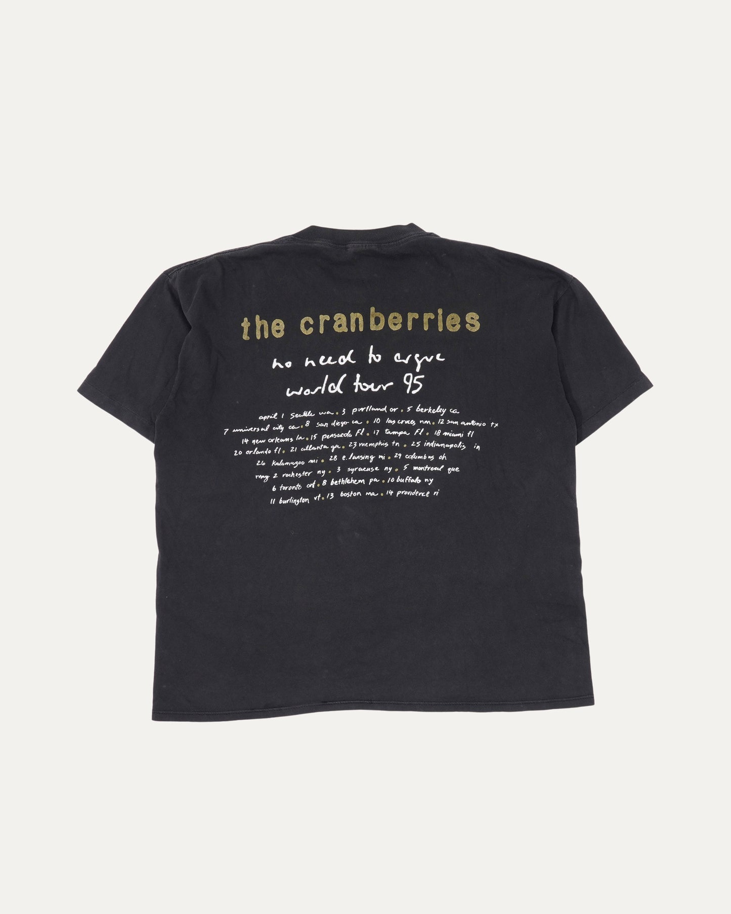 The Cranberries No Need to Argue World Tour 1995 T-Shirt