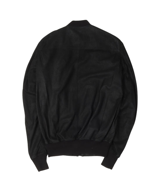 Blistered Lamb Leather Bomber Jacket