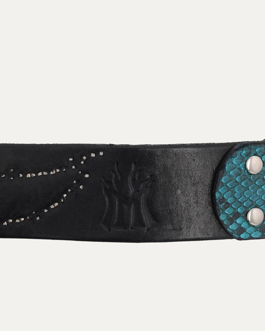 King Cobra Studded Leopard Inlay Belt