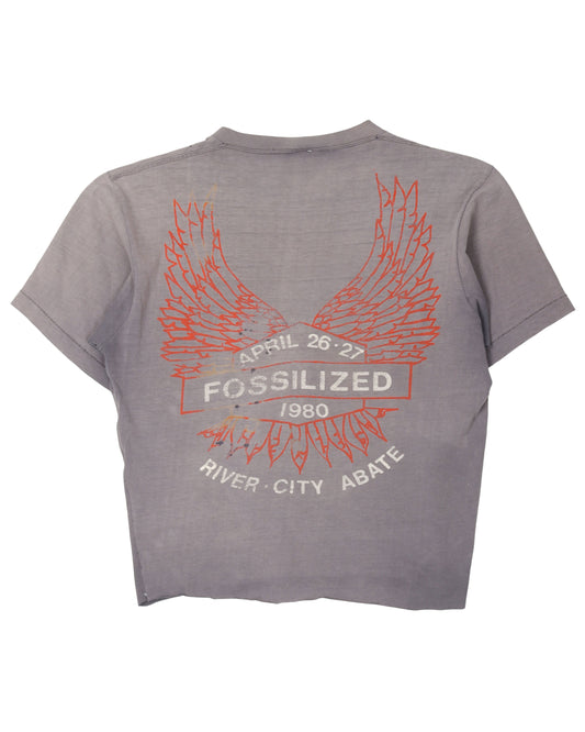 Raw Hem Harley Davidson Fossilized T-Shirt 1980