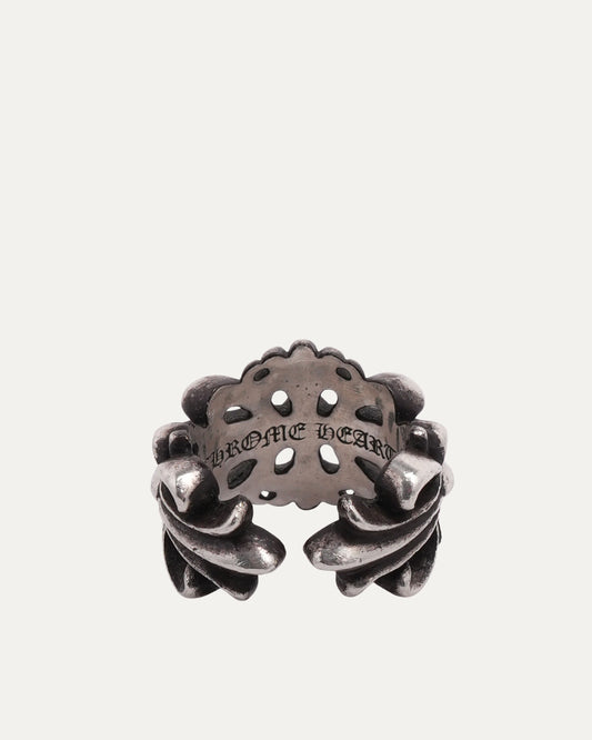 Double Floral Cross Ring