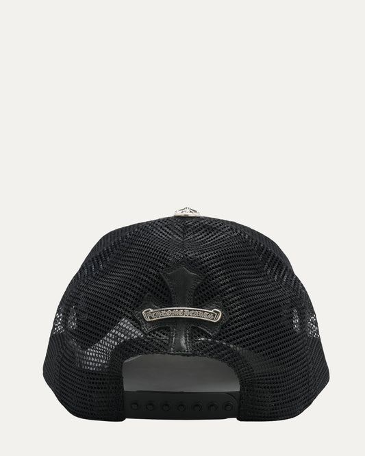 Leather Cross Patch Trucker Hat