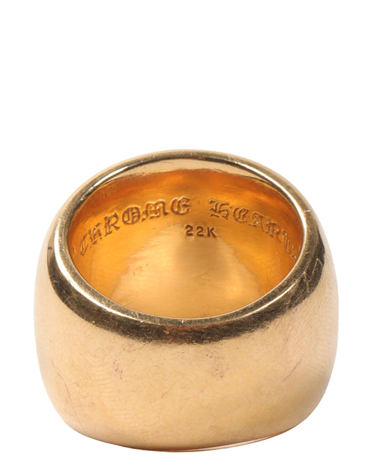 22k Gold & Diamond Oval Cross Ring