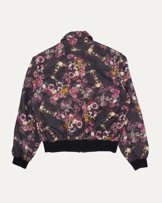 Toru Kamei Skull & Flower Vanite Print Tech Bomber Jacket