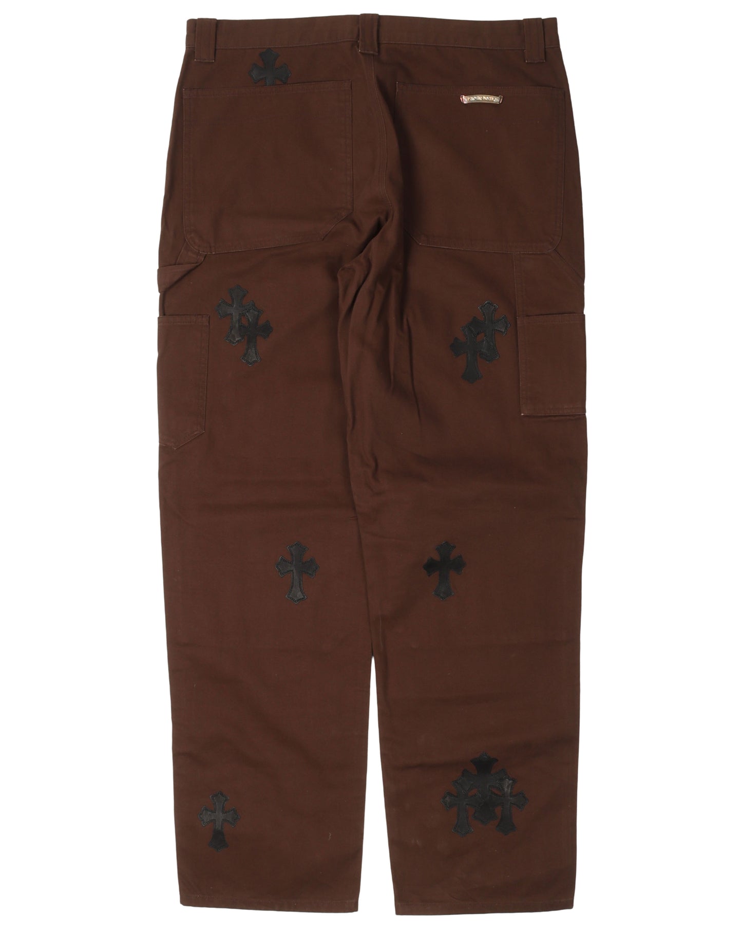 Leather Cross Double Knee Pants