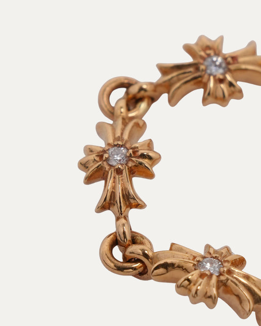 Gold and Diamond Tiny E Ring