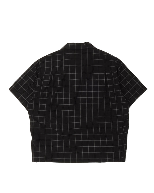 Silk Blend Check Camp Collar Shirt