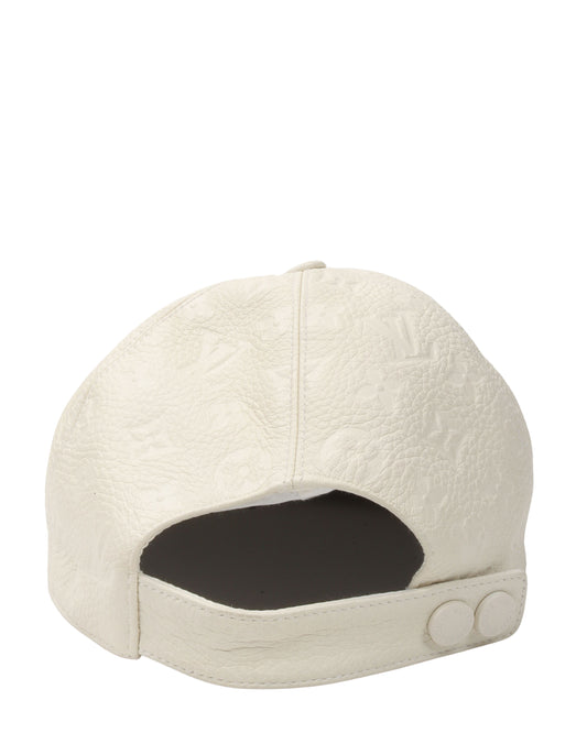 Debossed Leather Tonal Monogram Hat