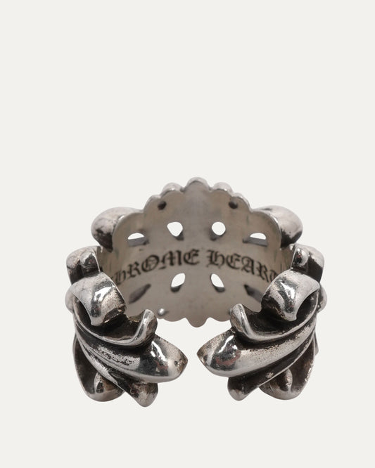 Double Floral Cross Ring