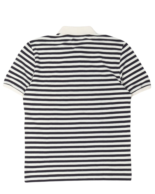 Embroidered Striped Polo Shirt