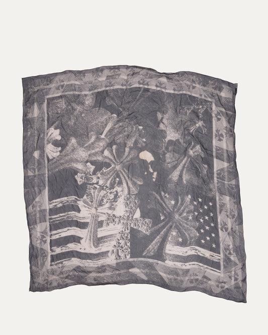 American Flag Cross Silk Scarf