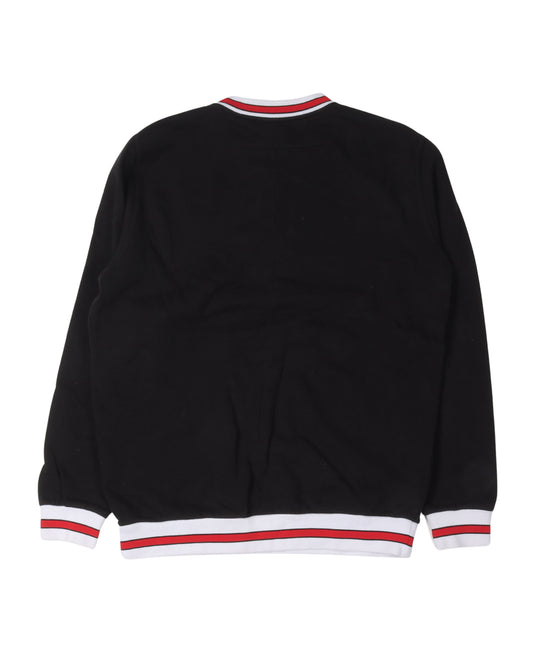 Small Logo Crewneck Sweatshirt with Contrast Ribbing