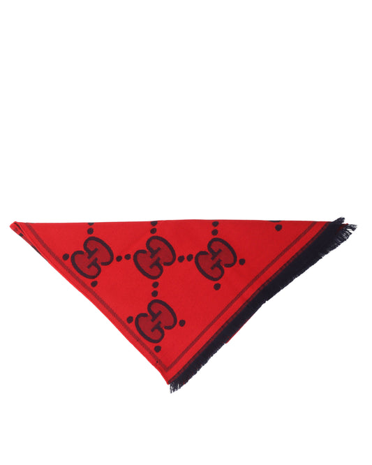 GG Pattern Wool Scarf