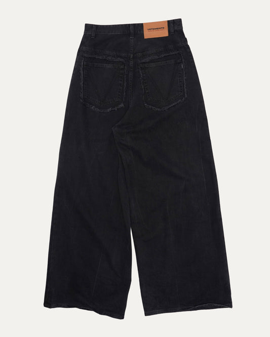 Distressed Double Layer Wide Leg Jeans