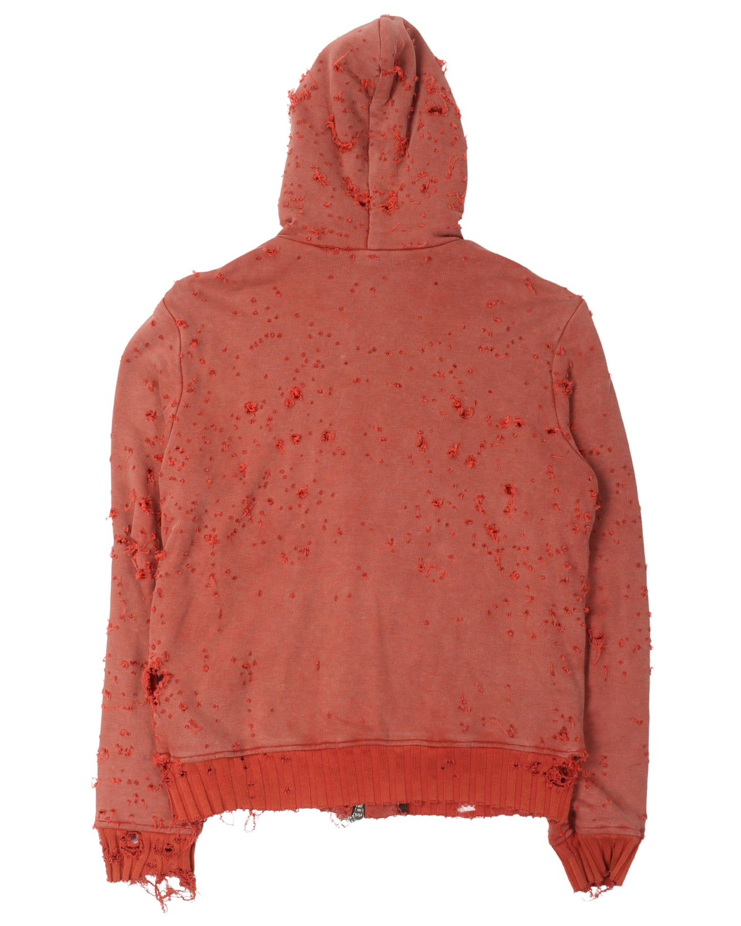 Distressed Zip Up Hoodie