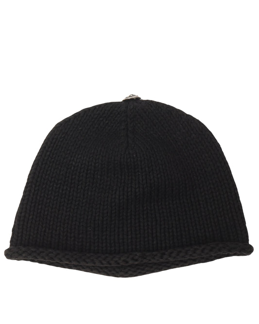 Silver Cross Patch Wool Beanie