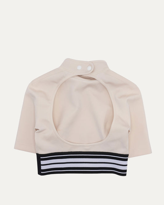 Cropped Neoprene Turtleneck Shirt