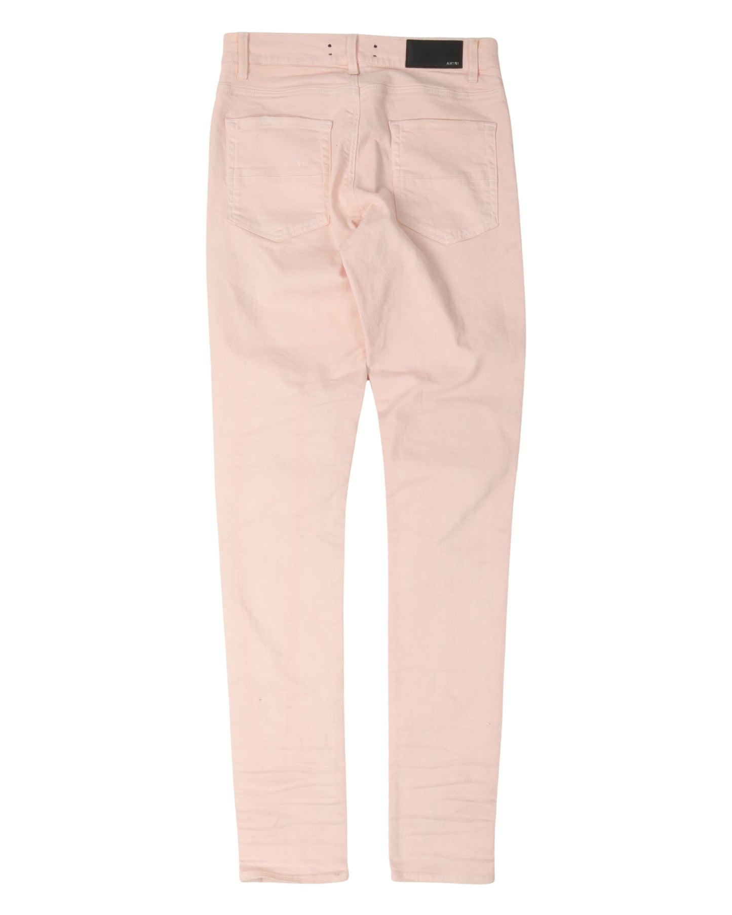 MX1 Distressed Leather-Paneled Knee Rip Jeans