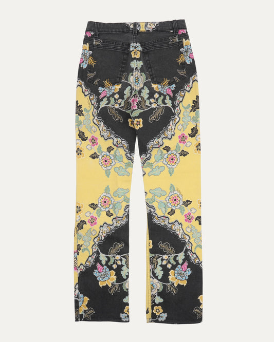 SS 2003 Chinoiserie Floral Print Denim