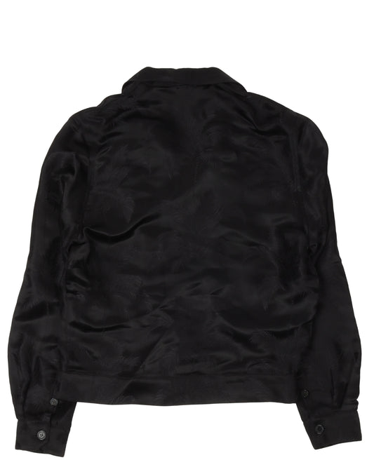 Tonal Floral Cropped Shirt