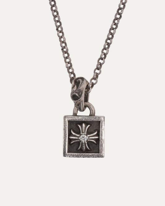 Diamond Framed Plus Cross on Ball Chain