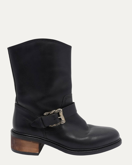 Rose Buckle Engineer Boots
