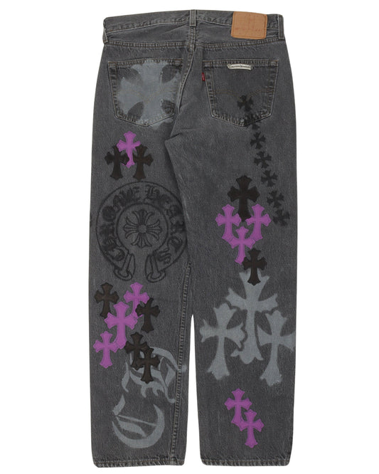 Online Exclusive Cross Patch Stencil Jeans