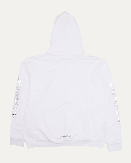 Metallic Print Vertical Logo Hoodie