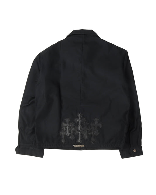 Cemetery Cross Patch Zip Up Work Jacket
