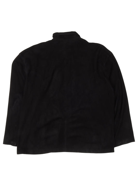 Suede Leather Zip Up Jacket