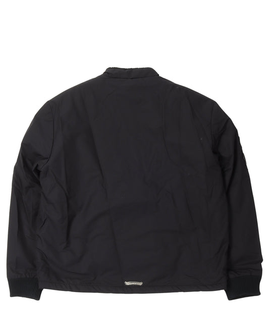 Faux Fur Lined Cemetery Cross Patch Racing Jacket