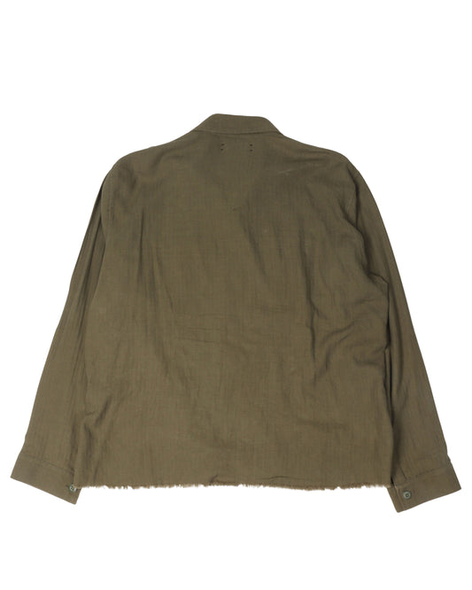 Raw Hem Military Shirt