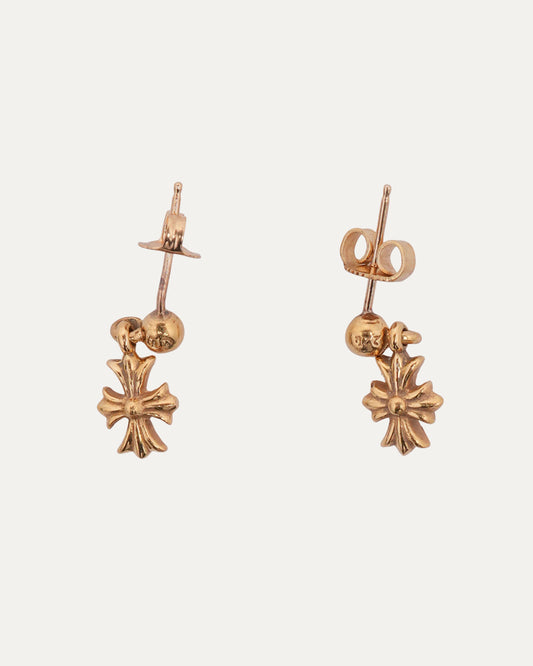 22k Gold Cross Earring Set