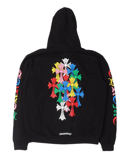 Multicolor Cross Logo Zip-Up Hoodie